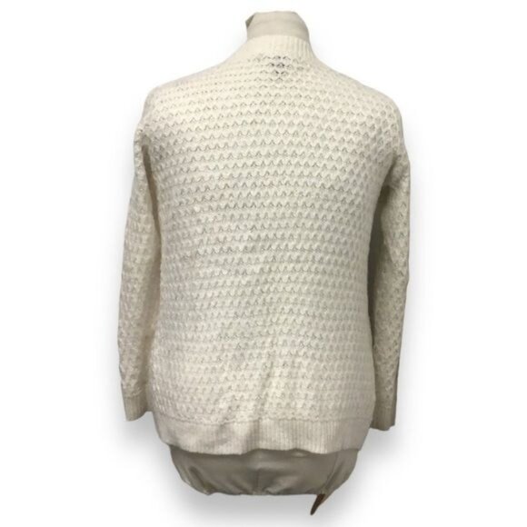 Forever 21 Women’s Open Front Loose Knit Sweater Cardigan, White, size S - Picture 3 of 5
